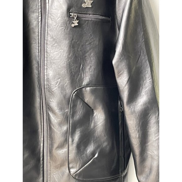 GA Milano Men’s Lined Black Faux Leather Jacket Italy XL - Picture 3 of 12